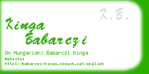 kinga babarczi business card